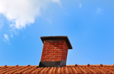 Standard chimney, roof, sky, cloud clipart