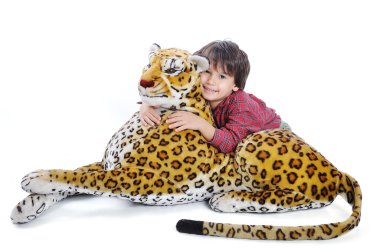 Big wild animal but toy on isolated clipart