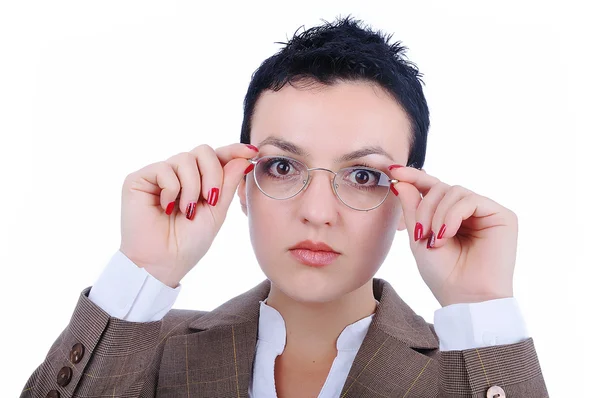 Atrakcyjna kobieta sexy w okularach na oczy — Zdjęcie stockowe
