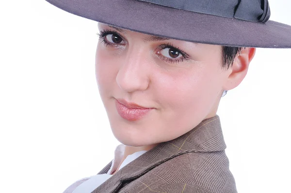 Aantrekkelijke sexy vrouw met hoed — Stockfoto