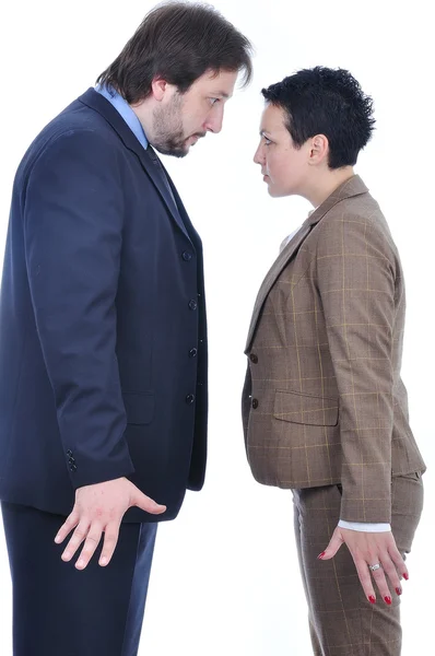 Duas pessoas confrontadas, masculino e feminino — Fotografia de Stock