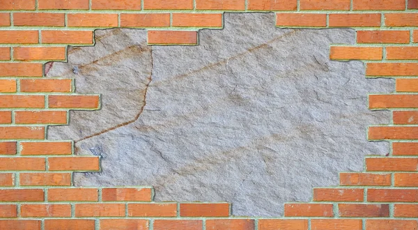 Mur en brique standard, couleur orange, avec — Photo
