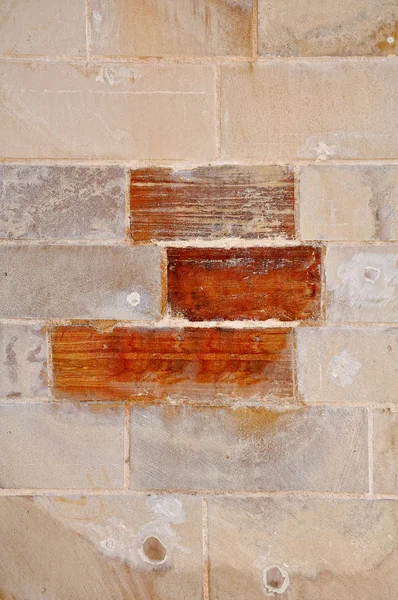 Τοίχο από τούβλα, διαφορετικά χρώματα, μεγάλη πίσω — Φωτογραφία Αρχείου