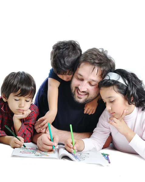 Happy family with several members in education p — Stock Photo, Image