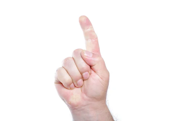 Мужской кулак на белом изолированном фоне — стоковое фото