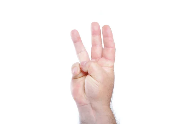 Мужской кулак на белом изолированном фоне — стоковое фото