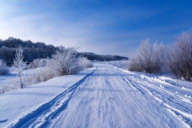 Winter road clipart