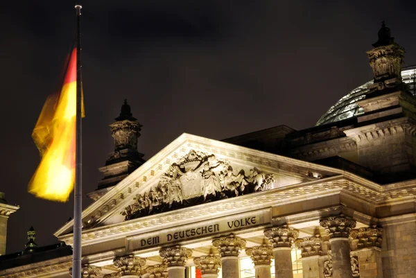 Berlim noite reichstag — Fotografia de Stock