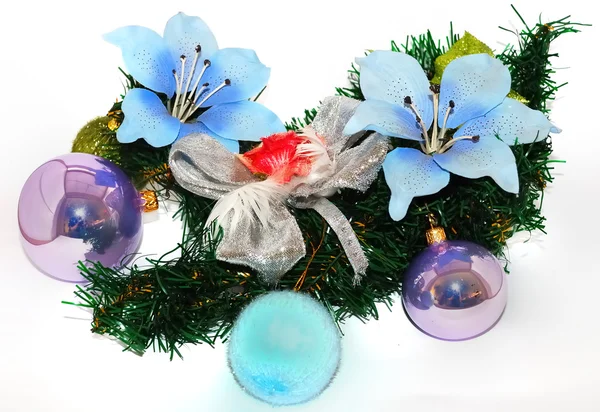 Vánoční květinová dekorace — Stock fotografie