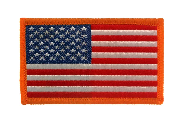 Amerikansk flagg over hvitt – stockfoto