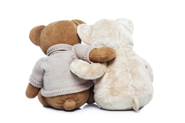 Back view of two Teddy bears — Stock Photo, Image