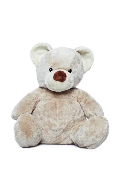 Urso de peluche bonito sobre fundo branco — Fotografia de Stock