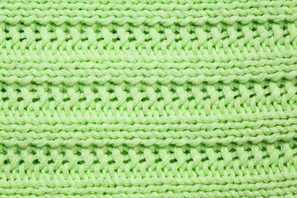Зелена в'язана текстура тканини — стокове фото