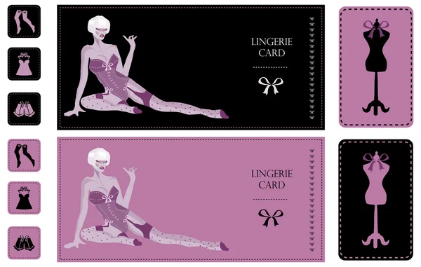 Moda cartão de lingerie — Vetor de Stock