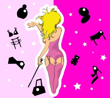 Woman in sexy lingerie clipart