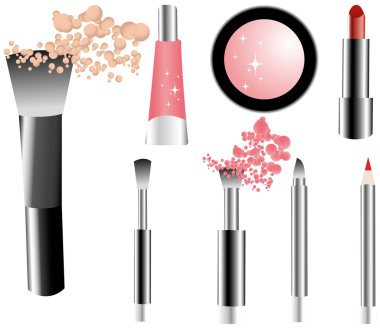 Vector make-up icons set- brushes clipart