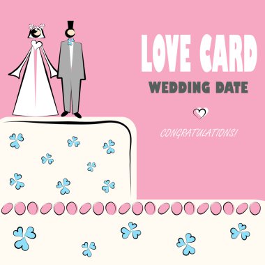 Wedding card, love, clipart