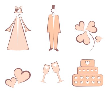 Isolated Wedding decoration logo clipart