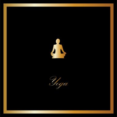 Vector Gold yoga card clipart
