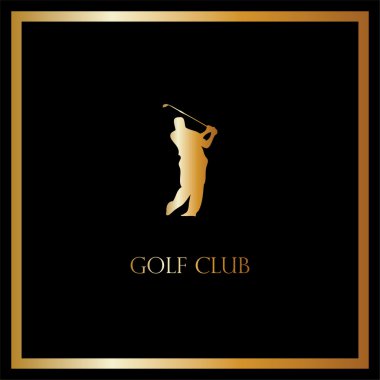Vector golf club card, luxury clipart