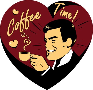 Coffee Lover vector poster with clipart