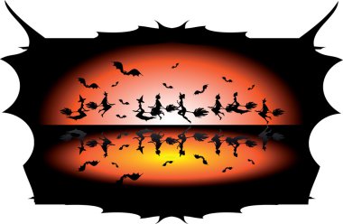 Global halloween woman logo clipart