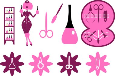 Beauty woman in spa nails salon clipart