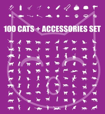 Great 100 cats and accessories clipart