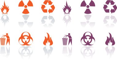 Vector Icons set - danger clipart