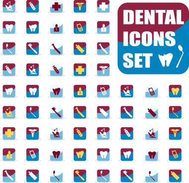 Vector medical dental icons set, clipart