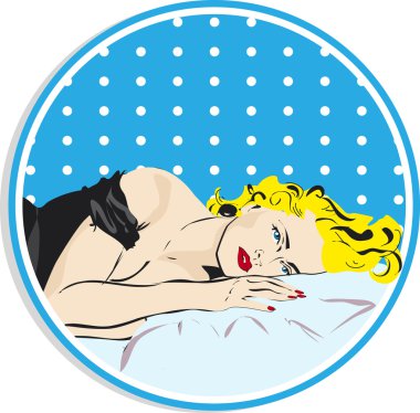 Beautiful blond woman face clipart