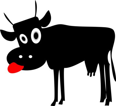 Vector Mad Cow silhouette. clipart