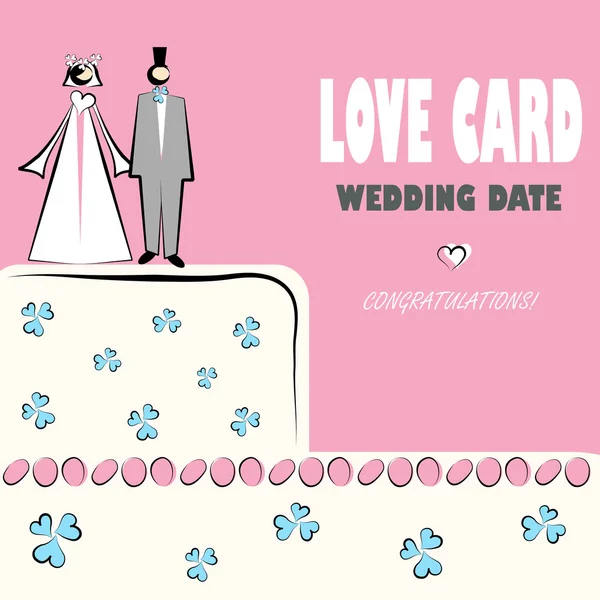 Hochzeitskarte, Liebe, — Stockvektor
