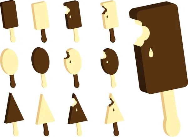 Chocolate and dairy ice-cream — Stock Vector