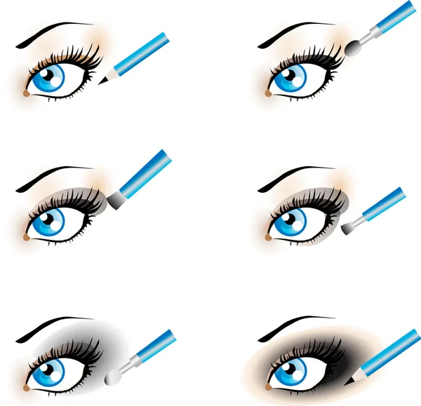 Felfri eye makeup ikoner. — Stock vektor