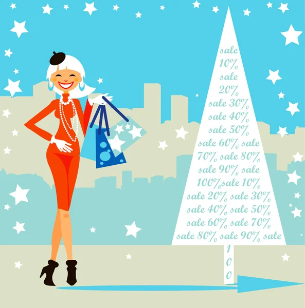 Cartão de compras Natal , —  Vetores de Stock