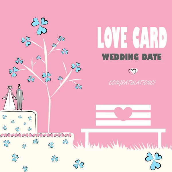 Cartão de casamento, natureza do amor —  Vetores de Stock