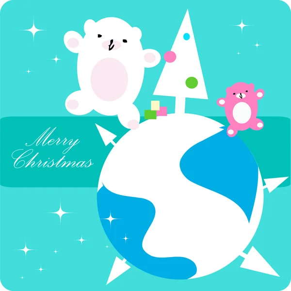 Διανυσματικά Χριστούγεννα χορό οικογενειακό πολική αρκούδα — Διανυσματικό Αρχείο