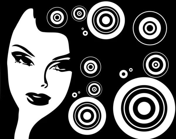 Affiche vectorielle vintage avec femme — Image vectorielle