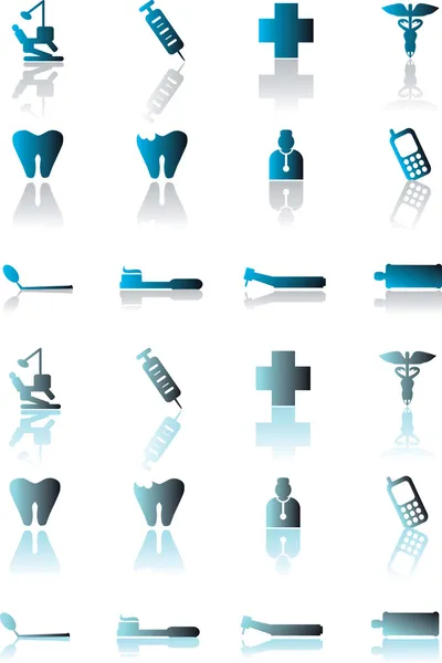 Vector medische tandheelkundige icons set — Stockvector
