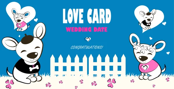 Svatba kartu, láska, blahopřání — Stockový vektor