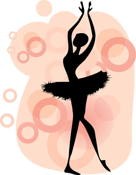 Bailarina de ballet. Hermosa danza — Vector de stock