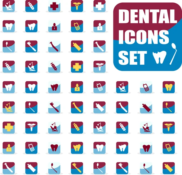 Vector medical dental icons set, — Stock Vector