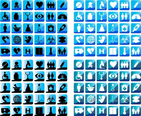 SHiny Medical icons set of 30x4 — Stock Vector