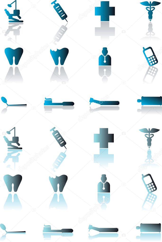 Vector medical dental icons set