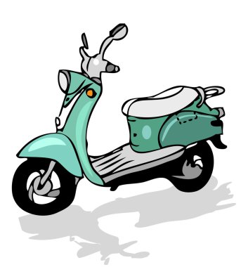 Retro moped transportation clipart