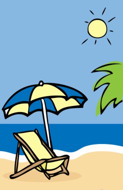 Summer vacation background, poster clipart