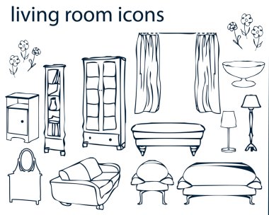 Icon set - home, furniture clipart