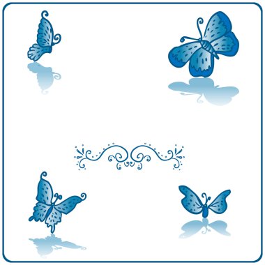 Beautiful butterfly fake paper card clipart