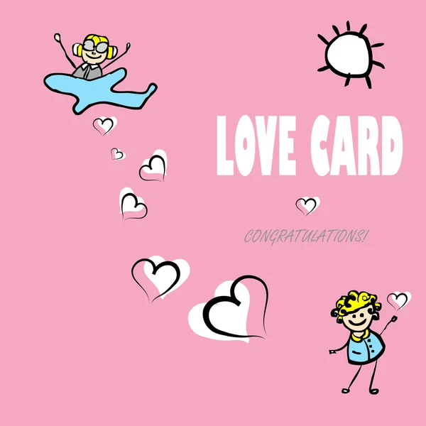 Card door dag van de Valentijnskaart, — Stockfoto